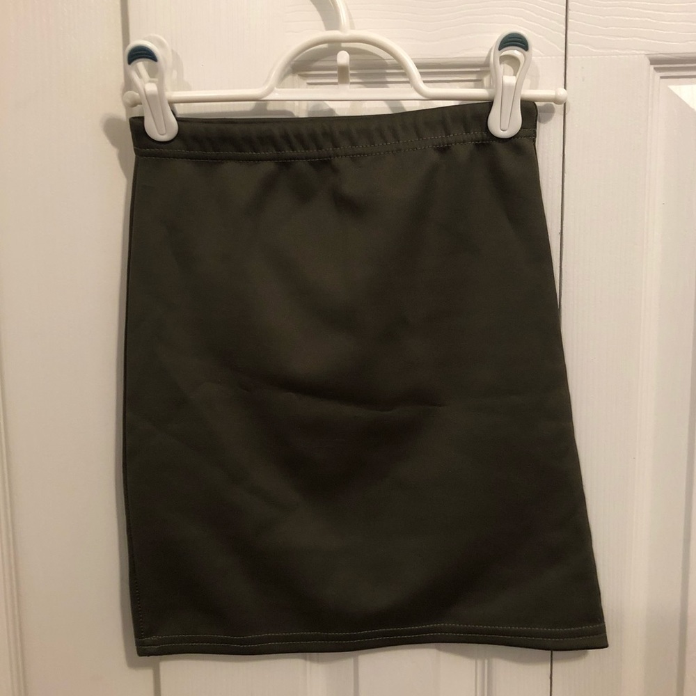 Boohoo Dark green Mini Skirt